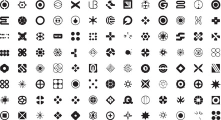 Fototapeta premium Diverse Collection of Abstract Geometric Symbols and Minimalist Icons