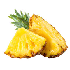 Fresh Pineapple Slices on White Background for Food Photography and Design Projects
