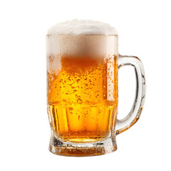 Refreshing Cold Beer Mug with Foamy Head for Summer Drink