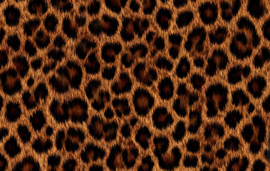 Leopard texture, real animal print, fur pattern, spots, bright colors, brown, stylish design, fashion print for fabric