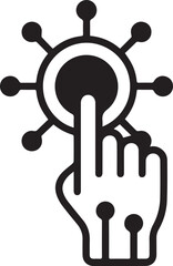Tap Touch Interaction Icon Vector Symbol in Black and White Style Representing Digital Interface, Technology, and User Experience