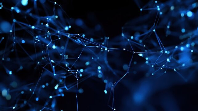 Abstract futuristic technology background with glowing blue plexus network connections