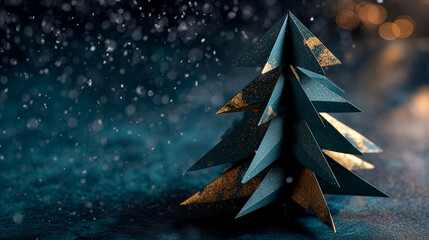 Handmade Geometric Paper Christmas Tree - DIY Craft - Modern Holiday