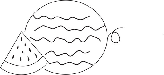 Vector illustration of watermelon with lines 