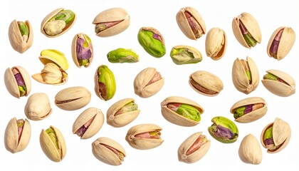 pistachio nuts on white background
