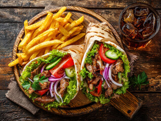 Gyro with Fries and Cola &ndash; AI Generative