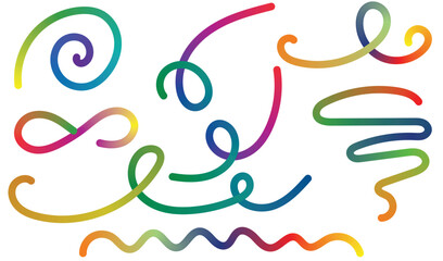 Colorful abstract swirling lines and shapes.