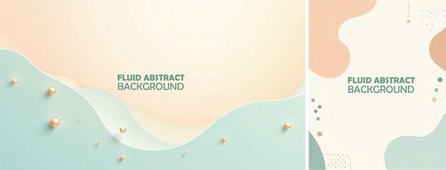 Fluid Abstract background waves & circle shape for social media template