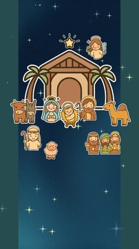 Kurze Weihnachtskrippen-Animation