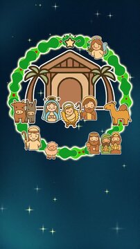 Nacimiento, Pesebre, Bel&eacute;n de Navidad, celebrar reuni&oacute;n, invitar invitaci&oacute;n, animaci&oacute;n corta