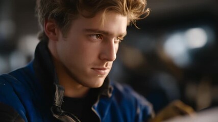 Industrial worker labeling product with blockchain-enabled QR identifier, emotion of focus visible, representing secure traceability, supply chain automation, and distributed ledger technology in - Powered by Adobe