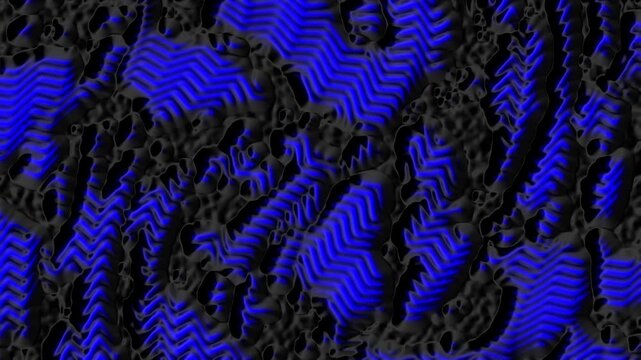 Abstract neon blue looping zigzag lines pattern background