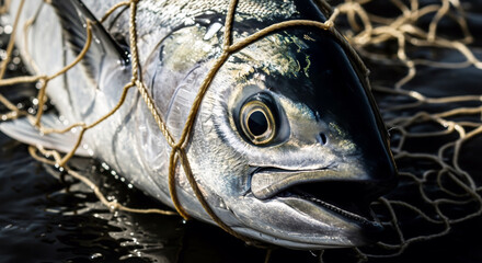 Trapped Fish in a Net, Symbol of Captivity and Loss of Freedom