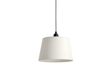 White pendant lamp offering modern lighting, suspended fixture for interior design and home decor on transparent background
