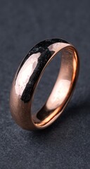 Rose Gold Brushed Finish Wedding Band.