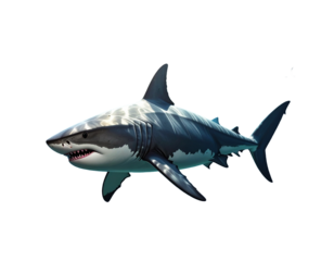 great white shark isolated