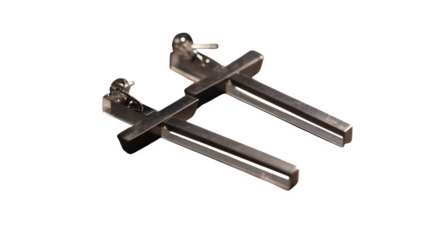 Set of minimalist bar earrings for men, geometric style in gunmetal, transparent background