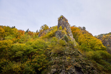 Beautiful mountain landscape in autumn colors in the Black Forest mountains of Germany.