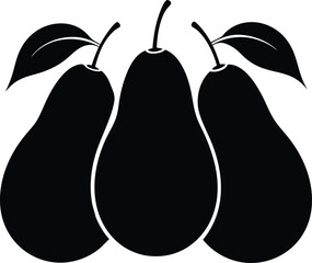 Avocado fruit Black silhouette icons