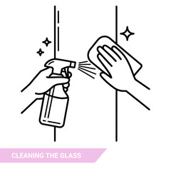 Qulityful Cleaning the glass line icon