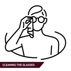 Qulityful Cleaning the glasses line icon