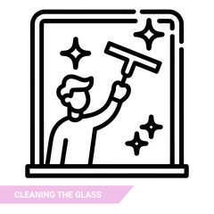 Qulityful Cleaning the glass line icon