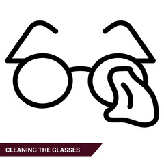 Qulityful Cleaning the glasses line icon