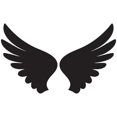 Fototapeta premium Vector of bird angel wings on a white background. Thick line 