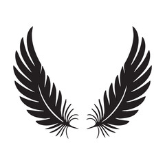 Vector of bird angel wings on a white background. Thick line
