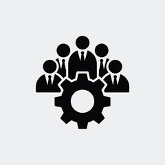 Teamwork and collaboration icon representing business success and efficiency