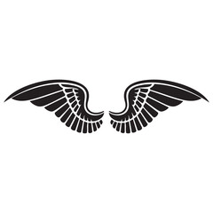 Vector of bird angel wings on a white background. Thick line
