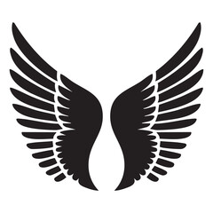 Vector of bird angel wings on a white background. Thick line
