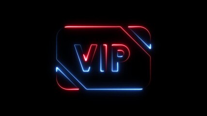 Neon V I P card glowing red and blue abstract background luxury exclusive access premium membership exclusive offer