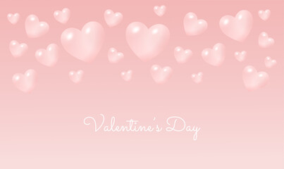 Happy Valentine's Day! A romantic poster in soft tones with hearts. Vector greeting card, poster, banner, or invitation.