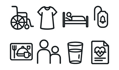 Set of icons for hospital and medical care