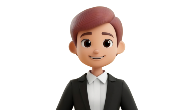 3D Cartoon Businesswoman Avatar Isolated White Background