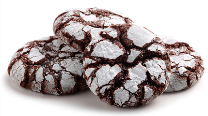 Decadent chocolate crinkle cookies dusted with powdered sugar, a delightful sweet treat.