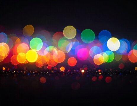 Bunte Bokeh-Lichter auf schwarzem Hintergrund