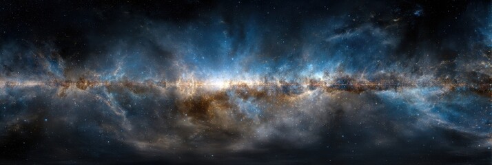 Expansive view of the milky way galaxy with vibrant nebulae and stars