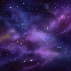 Vibrant purple and blue nebula with countless stars in deep space