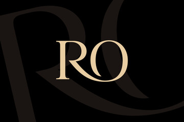 RO or OR letter logo icon design. Classic style luxury initials monogram.