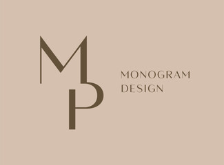 MP letter logo icon design. Classic style luxury initials monogram.
