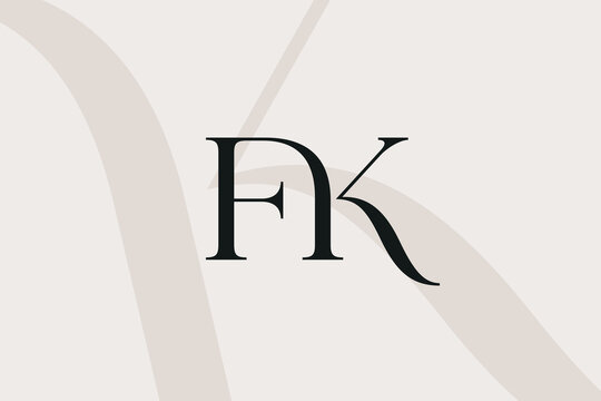 FK or KF letter logo icon design. Classic style luxury initials monogram.
