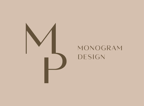 MP letter logo icon design. Classic style luxury initials monogram.