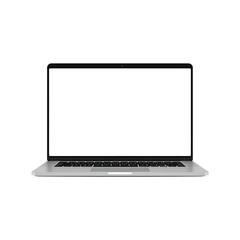 Modern laptop isolated on transparent background, Laptop with blank screen for mockup