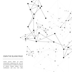 Abstract geometric background with connecting points and lines. White digital background. Network concept