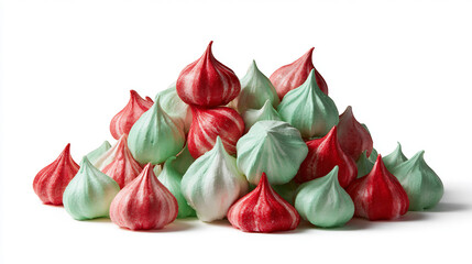 Festive holiday meringues in red and green piled high for a sweet celebration