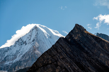 The snowy mountain scenery of the Qinghai-Tibet Plateau