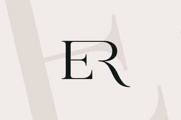 ER or RE letter logo icon design. Classic style luxury initials monogram.