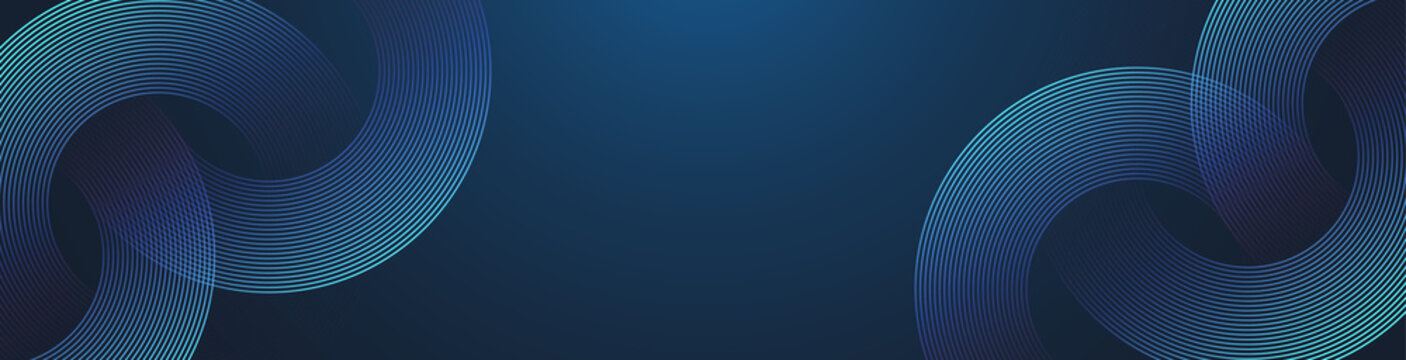 Modern abstract blue background with circle lines. Geometric stripe line art design for poster, brochure, cover, website, header, web banner, presentation